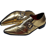 Sapato Masculino Em Couro Social Executivo Dourado Veneza Collection Ref: 002