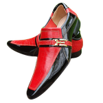 Sapato Masculino Italiano Em Couro Social Executivo - Vermelho - Flaflu Ref: 956