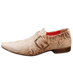 Sapato Masculino Italiano Em Couro Social Executivo - Salmão - Desert Snake Ref: 1005