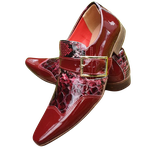 Sapato Masculino Italiano Em Couro Social Executivo - Vermelho - Red Sun Ref: 1012