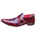 Sapato Masculino Italiano Em Couro Social Executivo - Vermelho - Red Sun Ref: 1012