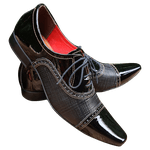 Sapato Masculino Italiano Em Couro Social Executivo - Preto - Lustre Ref: 1017