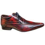 Sapato Masculino Italiano Em Couro Social Executivo - Vermelho - Flame Ref: 1015