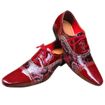 Sapato Masculino Italiano Em Couro Social Executivo - Vermelho - Le Commandant Ref: 1022