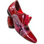 Sapato Masculino Italiano Em Couro Social Executivo - Vermelho - Le Commandant Ref: 1022