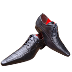 Sapato Masculino Italiano Em Couro Social Executivo - Preto - Black Coir Ref: 1023
