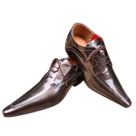 Sapato Masculino Italiano Em Couro Social Executivo Marrom Cobre - Ref: 1024