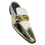 Babuche Masculino Dubai Em Couro Social Executivo Em Couro - Dourado - Golden Snake Ref: 677