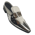 Babuche Masculino Dubai Em Couro Social Executivo Em Couro - Prateado - Silver Lake Ref: 678