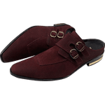 Mule Masculino Em Couro - Babuche - Bordeaux Moca - Ref: 3000