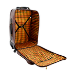 Mala De Viagem Em Couro Croco Marrom Voyage Dillon Ref: 941