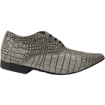 Sapato Masculino Em Couro Social Executivo Branco White Croco Veneza Collection Ref: 7045