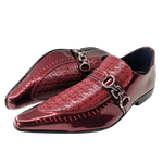 Sapato Masculino Em Couro Social Executivo Vermelho Parfum Veneza Collection Ref: 7047
