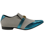 Sapato Masculino Em Couro Social Executivo Azul Cyan Parfum Veneza Collection Ref: 7048