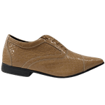 Sapato Masculino Em Couro Social Executivo Marrom Caramel Veneza Collection Ref: 7049