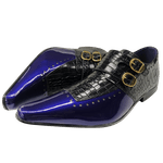 Sapato Masculino Em Couro Social Executivo Azul Oceania Veneza Collection Ref: 7050