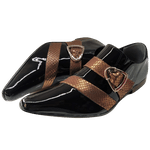 Sapato Masculino Em Couro Social Executivo Marrom Cobre Metal Snake Veneza Collection Ref: 7051