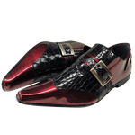 Sapato Masculino Em Couro Social Executivo Vermelho Crocored Veneza Collection Ref: 7053
