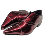 Sapato Masculino Em Couro Social Executivo Vermelho Brilliant Veneza Collection Ref: 7058