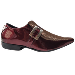 Sapato Masculino Em Couro Social Executivo Vermelho Serpieri Veneza Collection Ref: 7060