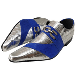 Sapato Masculino Em Couro Social Executivo Prata Croco Veneza Collection Ref: 7063