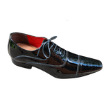 Sapato Masculino Italiano Em Couro Oxford Preto Cambridge Ref: 1032