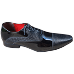 Sapato Masculino Italiano Em Couro Oxford Preto Noise Ref: 1033