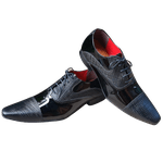 Sapato Masculino Italiano Em Couro Oxford Preto Noise Ref: 1033