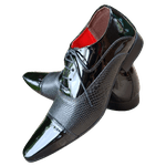 Sapato Masculino Italiano Em Couro Oxford Preto Division Ref: 1035