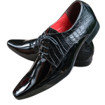 Sapato Masculino Italiano Em Couro Preto Mercedes Ref: 1045