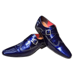Sapato Masculino Italiano Em Couro Azul Seashore Ref: 1055