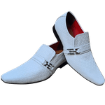 Sapato Masculino Italiano Em Couro Branco Portobello Ref: 1063