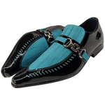 Sapato Masculino Em Couro Social Executivo Azul Diamond Veneza Collection Ref: 7076