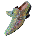Babuche Masculino Dubai Em Couro Social Executivo Em Couro - Azul - Glitter Ref: 2000