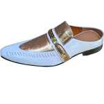 Babuche Masculino Dubai Em Couro Social Executivo Em Couro - Branco - Blanc Gold Ref: 2015