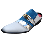 Babuche Masculino Dubai Em Couro Social Executivo Em Couro - Azul - Tone Ref: 2027