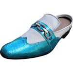 Babuche Masculino Dubai Em Couro Social Executivo Em Couro - Azul - Modal Ref: 2028
