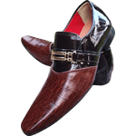 Sapato Masculino Italiano Em Couro Social Executivo Marrom Cobrero Marrom Ref:883