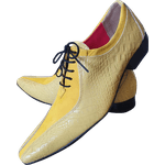 Sapato Masculino Italiano Em Couro Amarelo Oxford Ref: 905 Amarelo
