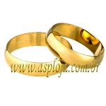 Par de Aliança de Ouro 18K de Casamento Tradicional