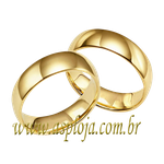 Par de Alianças de casamento ou noivado tradicional anatômica ouro amarelo 18K