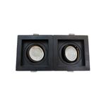 Spot Recuado Duplo Preto Para Mini Dicroica Mr16 Led Medidas 20x10cm Branco Quente