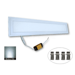 Luminária Painel Plafon Led 12w Retangular Embutir 13,5x62cm Branco Frio 6000k