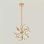 Pendente 60×60cm Dourado Acrilico Aluminio Led 3500k 69w