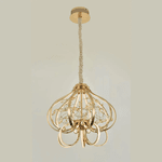 Pendente 56×50cm Dourado Acrilico Aluminio Led 3500k 58w