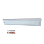 Luminária Painel Plafon Led 32w Retangular Embutir 12x122cm Branco Morno