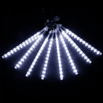 Cortina Chuva De Meteoro Snow Fall Led Branco Frio 2 Metros C/ 8 Tubos Cada 50cm Bivolt Macho e Fêmea