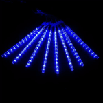 Cortina Chuva De Meteoro Snow Fall Led Azul Sequencial C/ 2 Metros e C/8 Tubos 50cm Cada Bivolt