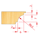 Fresa para molduras 75mm X 13mm 6 Asas Aço Fepam