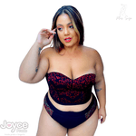 Conjunto Premium Cropped Tomara Que Caia Calcinha Fio Duplo Gota Vermelho Preto